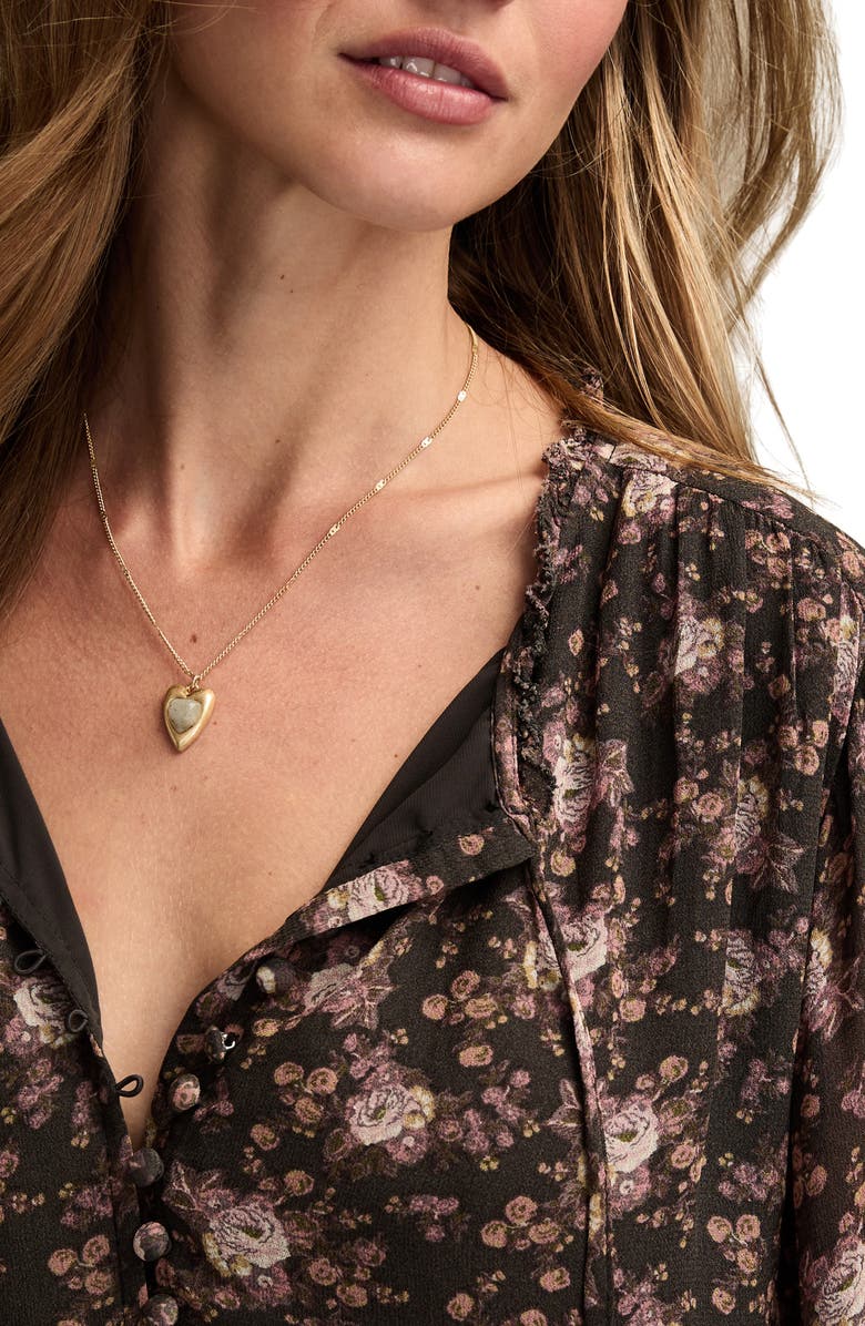 Lucky Brand Floral Long Sleeve Dress, Alternate, color, Black Multi