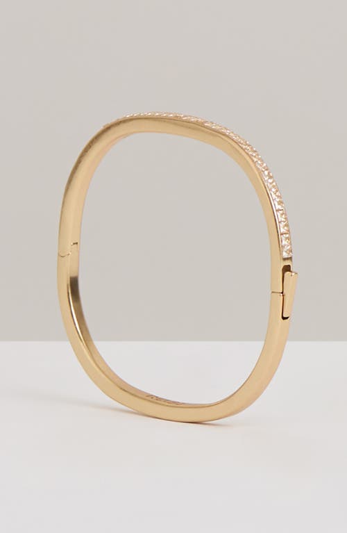 Reiss Myles Modern Cuff Bracelet In Gold Tone/clear Crystal