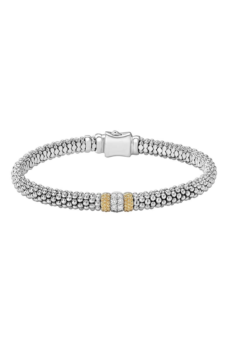 Diamond Luxe Pavé Station 6mm Bracelet, Main, color, DIAMOND