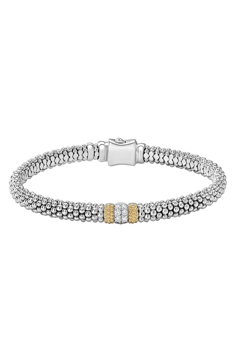 LAGOS Diamond Luxe Pavé Station 6mm Bracelet, Main, color, Diamond