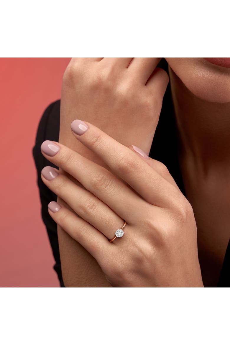 Lab-Grown Diamond Halo Ring 18k Two-Tone, Alternate, color, Rose Gold