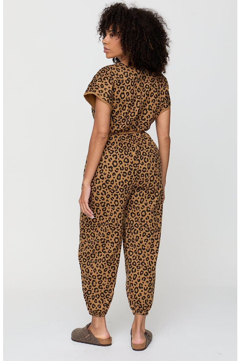 Rita Tie Waist Organic Cotton Jumpsuit, Alternate, color, Brown