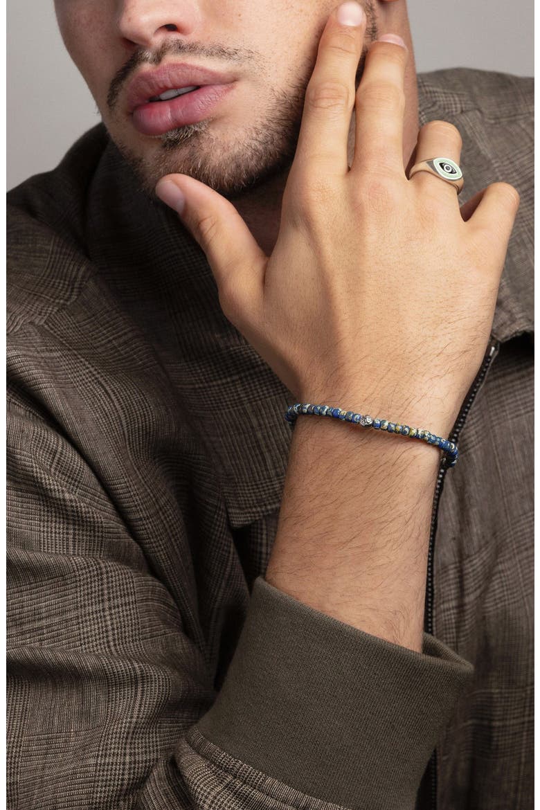 Blue Lapis Japanese Miyuki Bead Wristband, Alternate, color, Blue Lapis