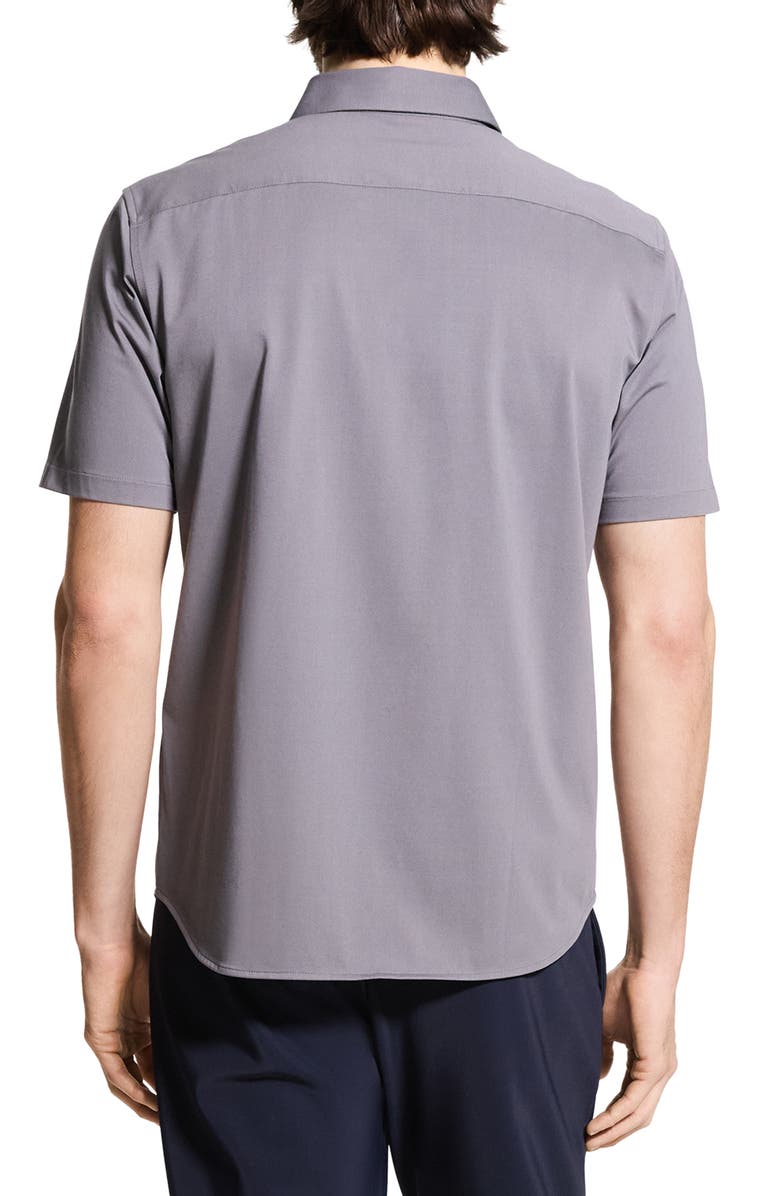 Theory Irving Short Sleeve Button-Up Shirt, Alternate, color, Carbon
