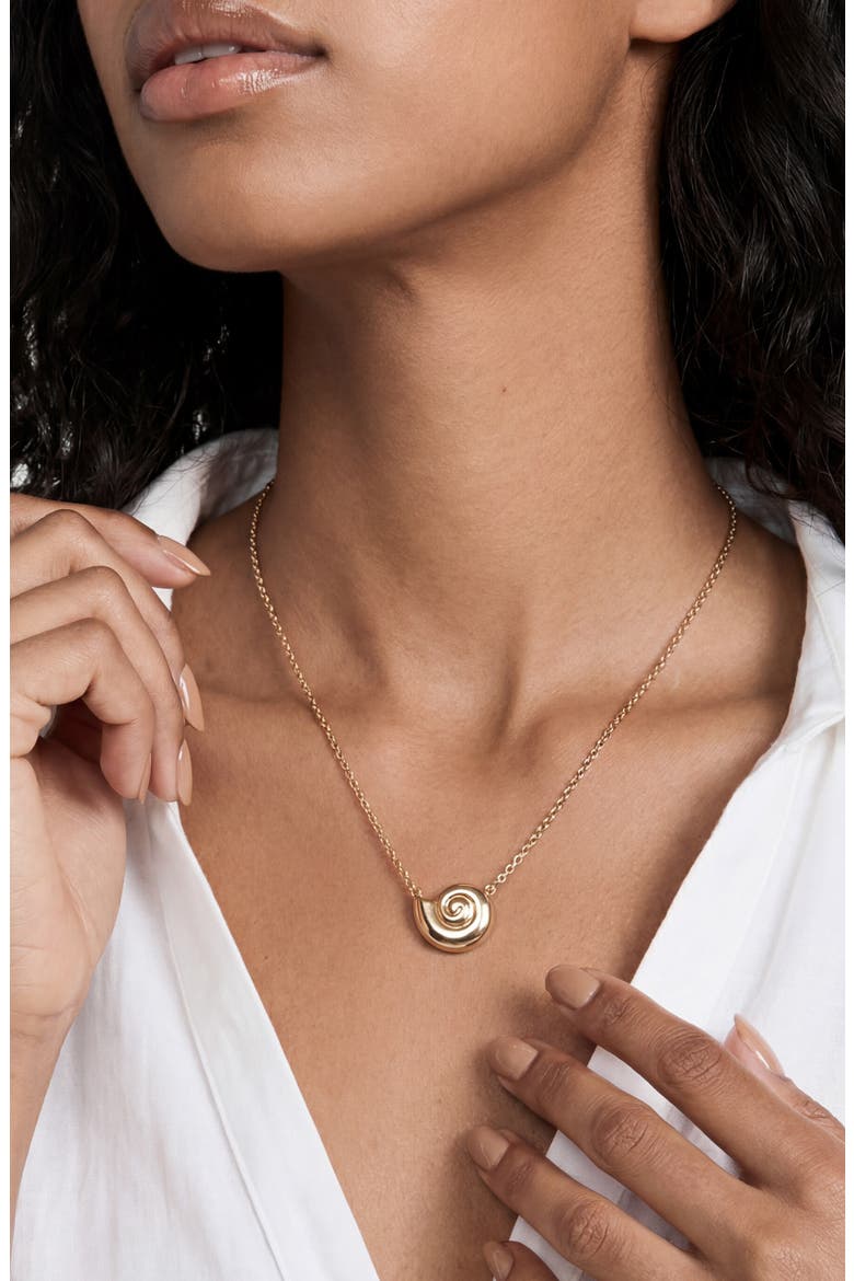 Conch Pendant Necklace, Alternate, color, GOLD
