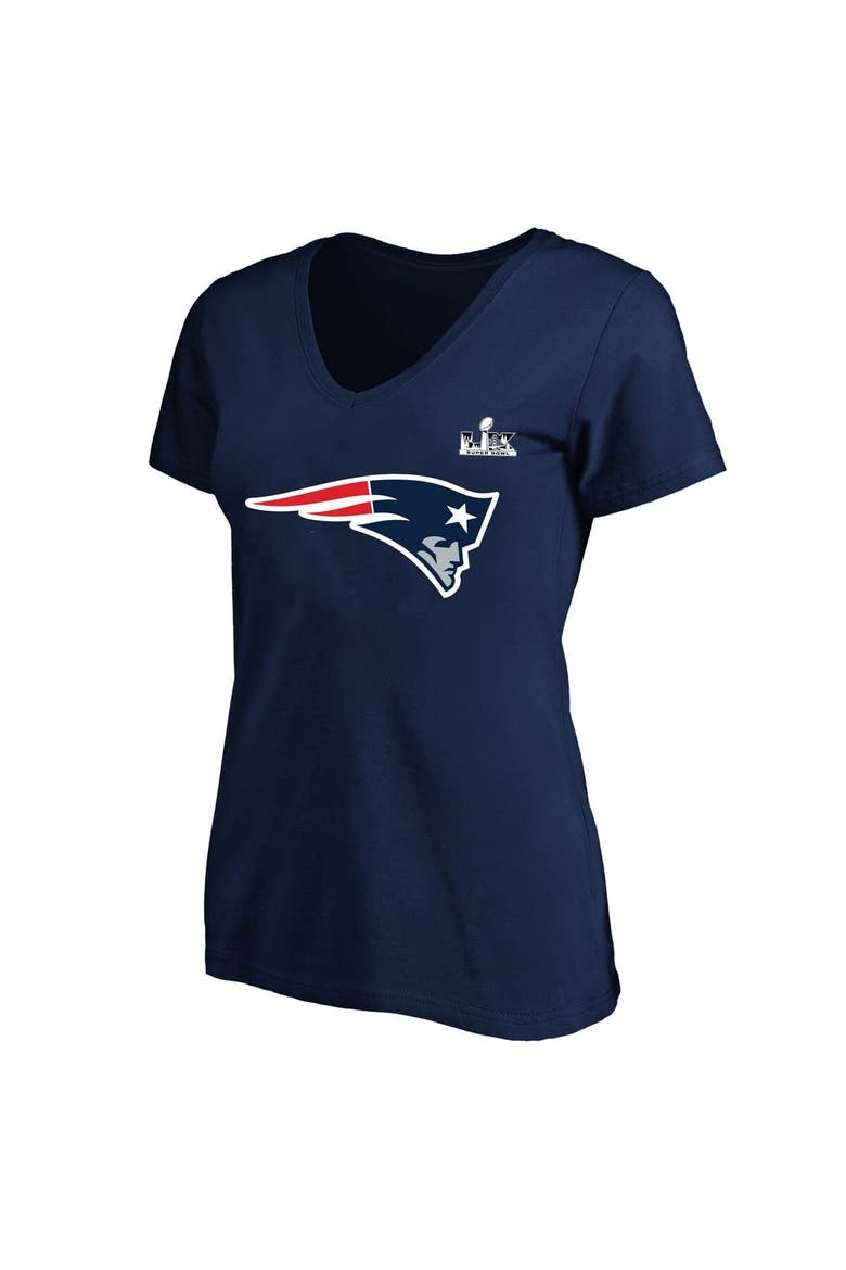 Women's Fanatics Drake Maye Navy New England Patriots Super Bowl LX Patch Plus Size Name & Number V-Neck T-Shirt, Alternate, color, Navy