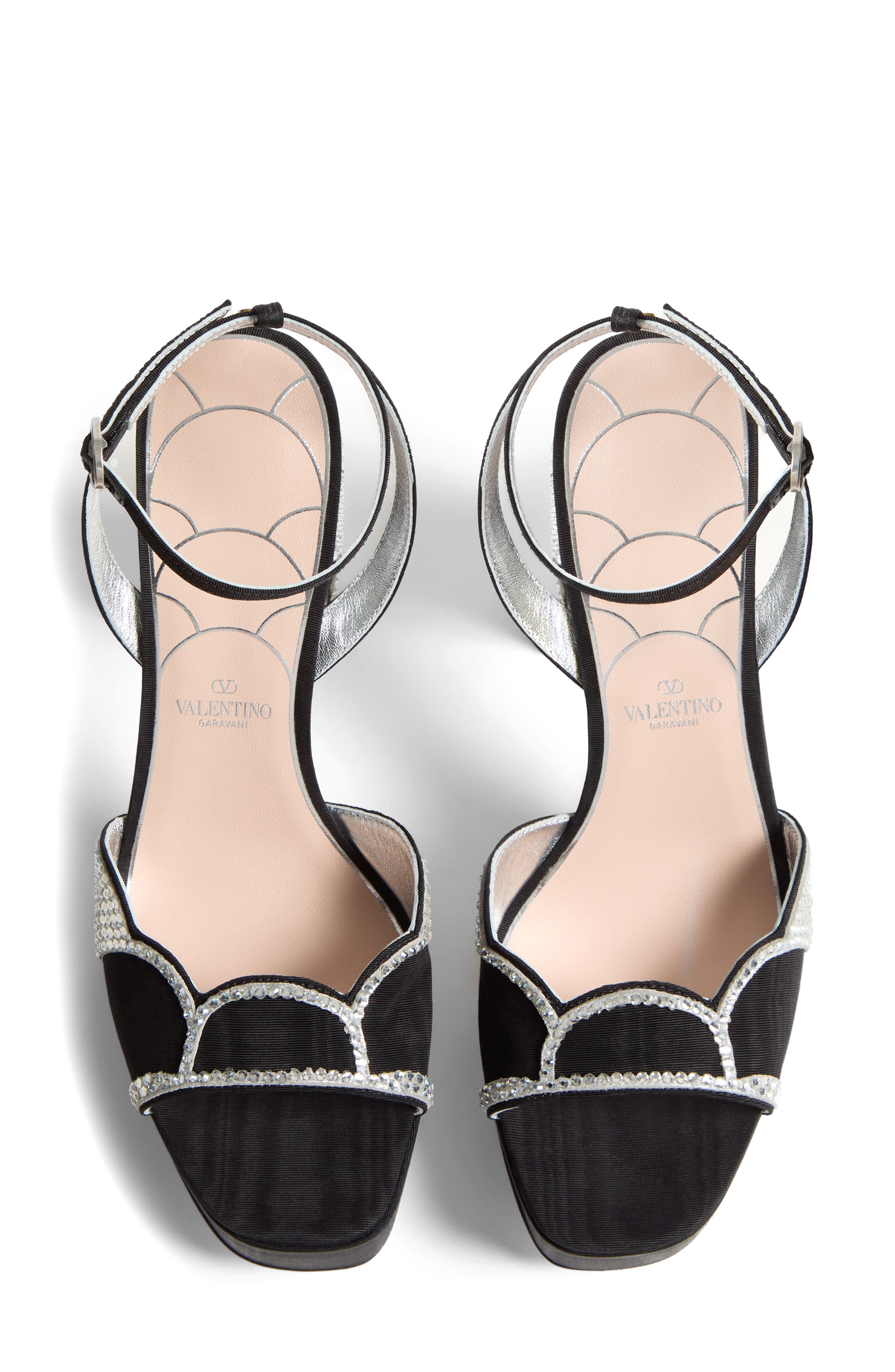 Valentino Garavani Bowow Platform Sandal, Alternate, color, Black/ Silver