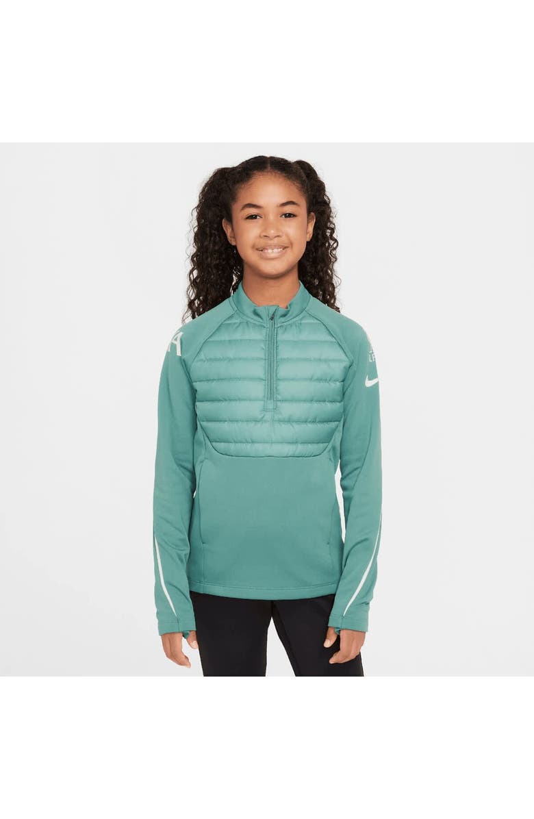 Nike Youth Nike  Teal Liverpool 2024/25 Academy Drill Quarter-Zip Top, Main, color, Teal