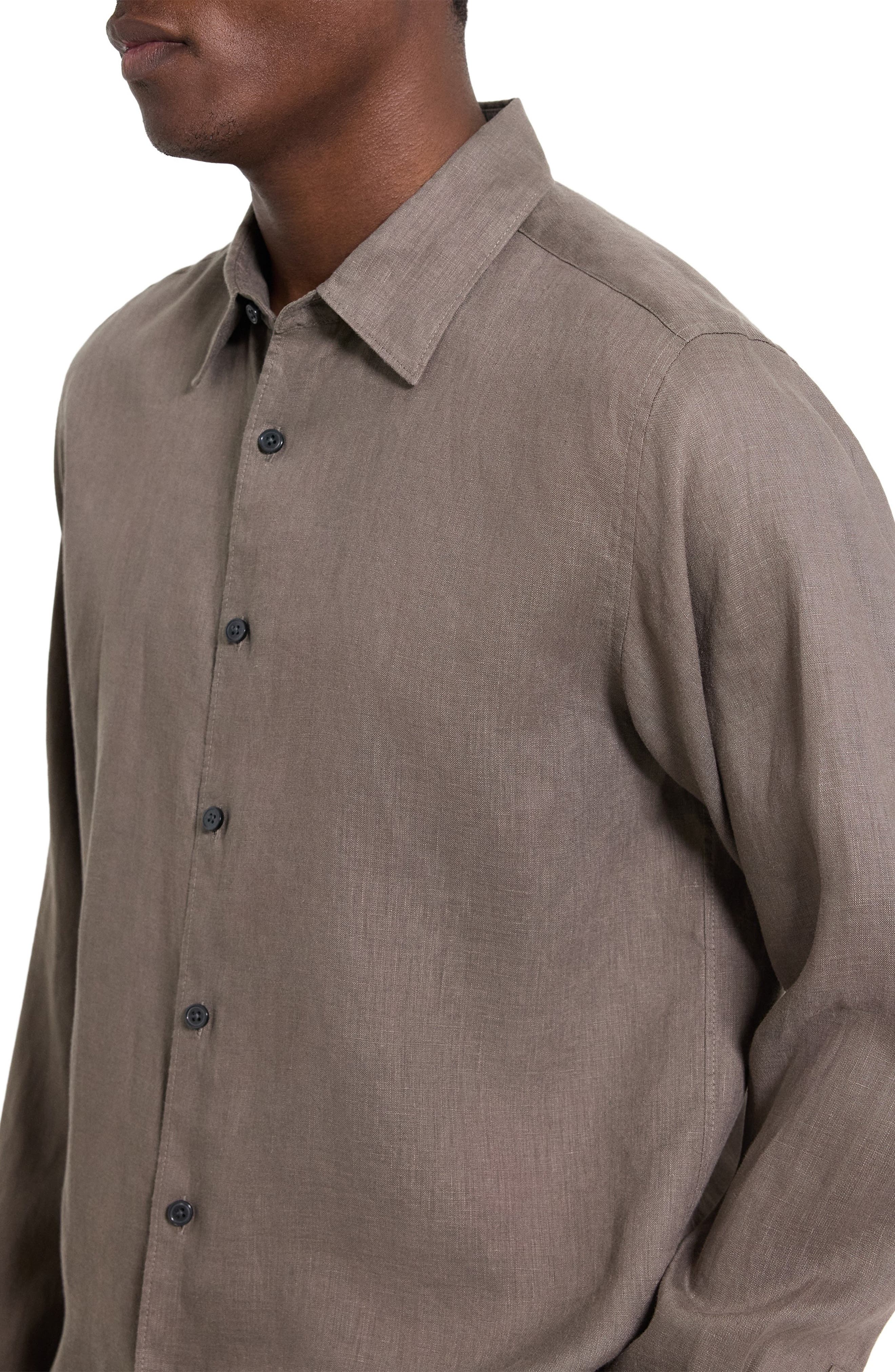 Irving Solid Linen Button-Up Shirt - image 4