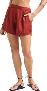 Vitamin A® The Getaway Linen Cover-Up Shorts