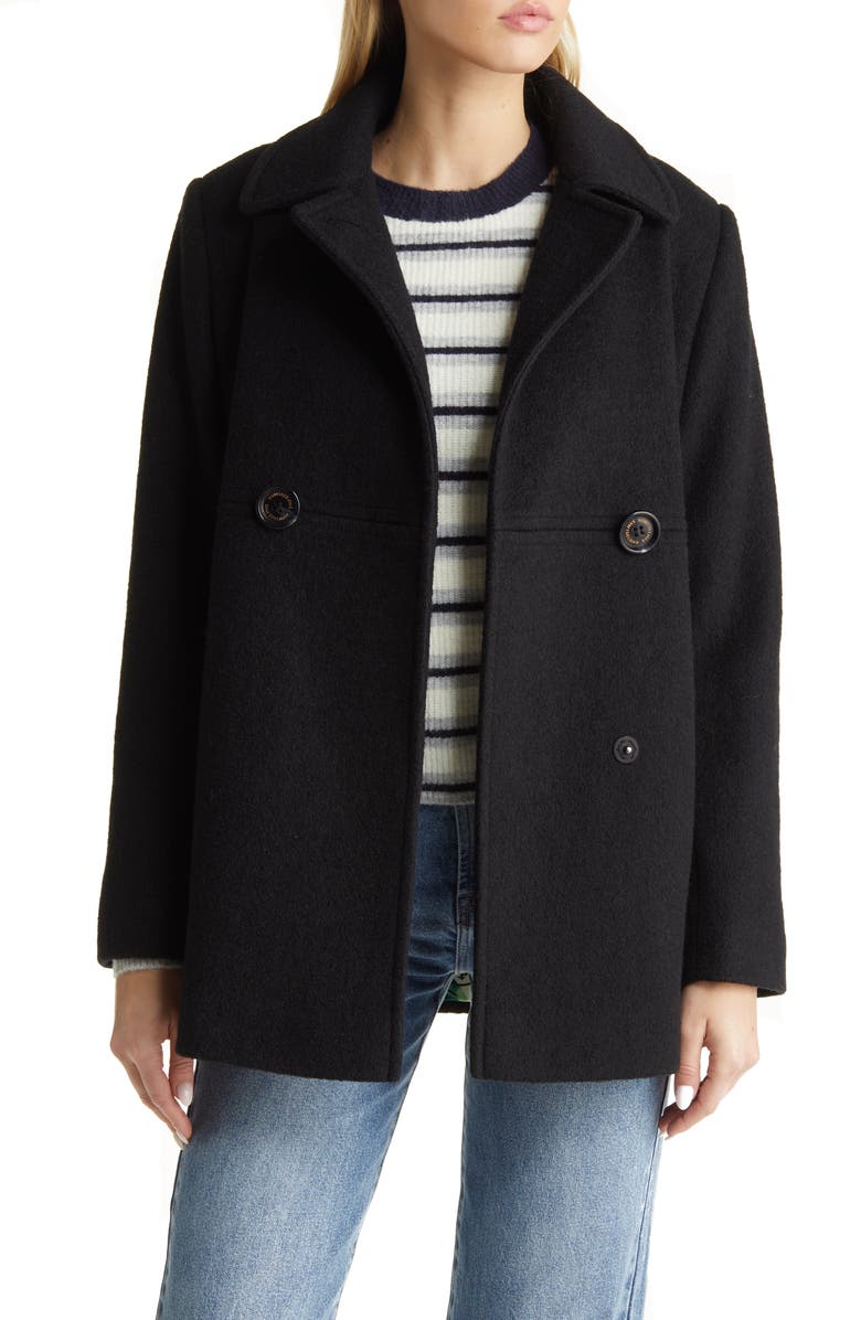Sam Edelman Double Breasted Bouclé Peacoat, Main, color,