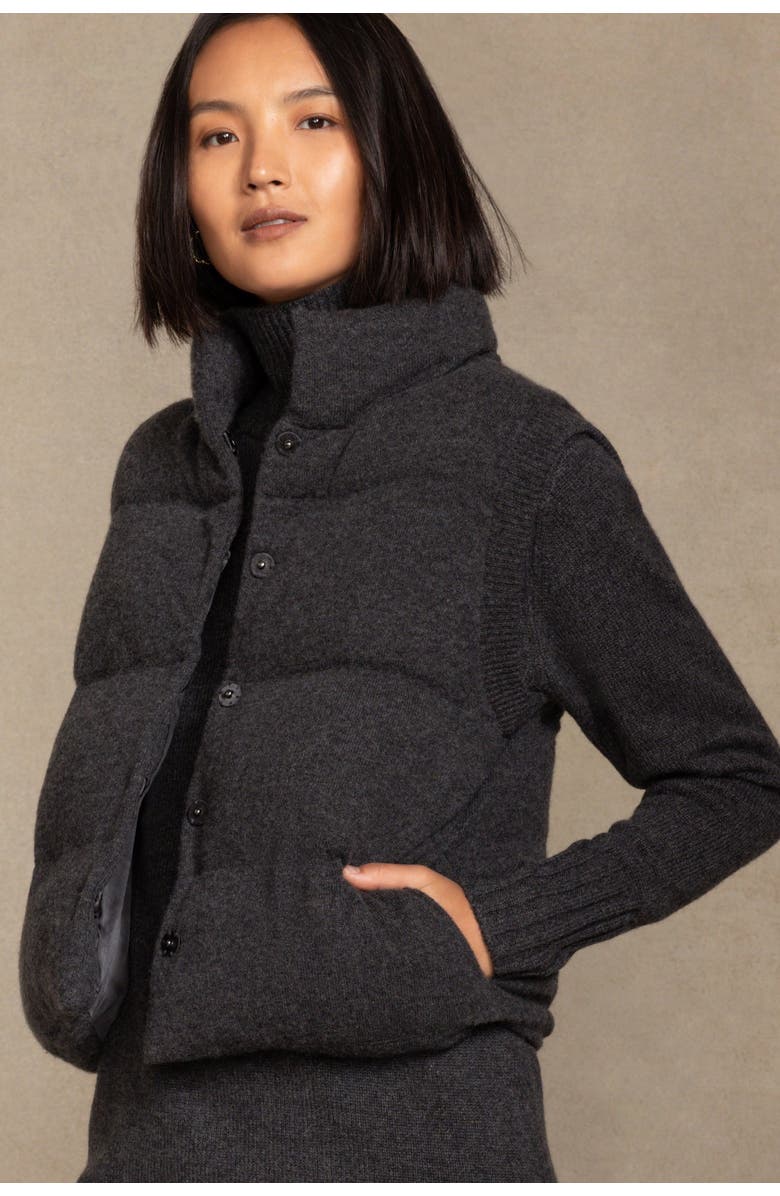 NAKED CASHMERE Ellie Puffer Vest, Alternate, color, Charcoal