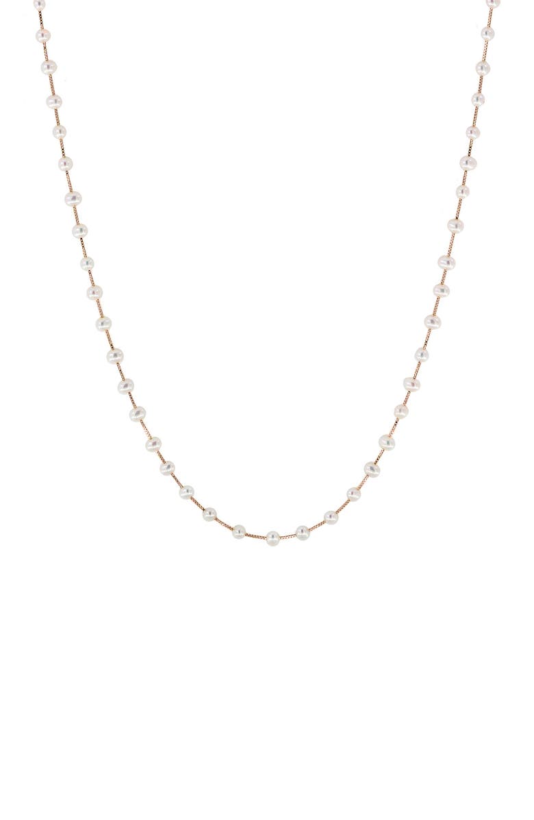 EFFY 14K Rose Gold 3mm Pearl Necklace, Main, color, 