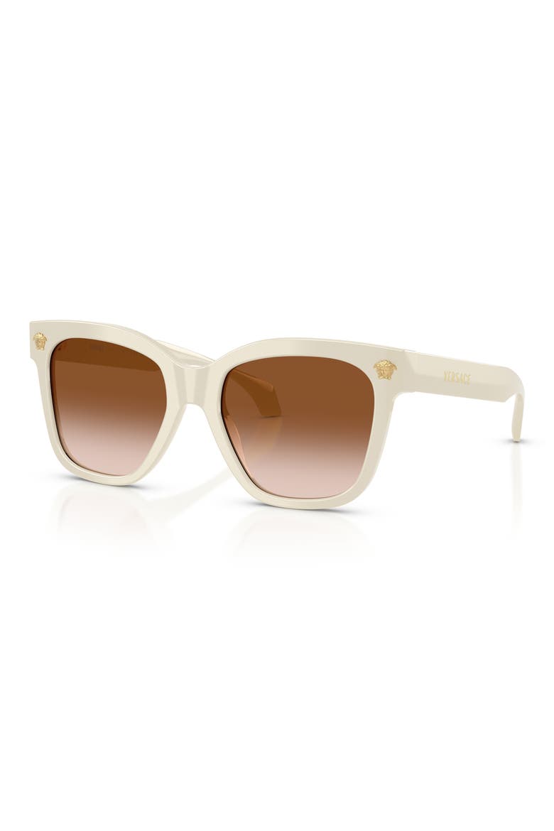 55mm Square Sunglasses, Alternate, color, WHITE TALC / BROWN GRADIENT