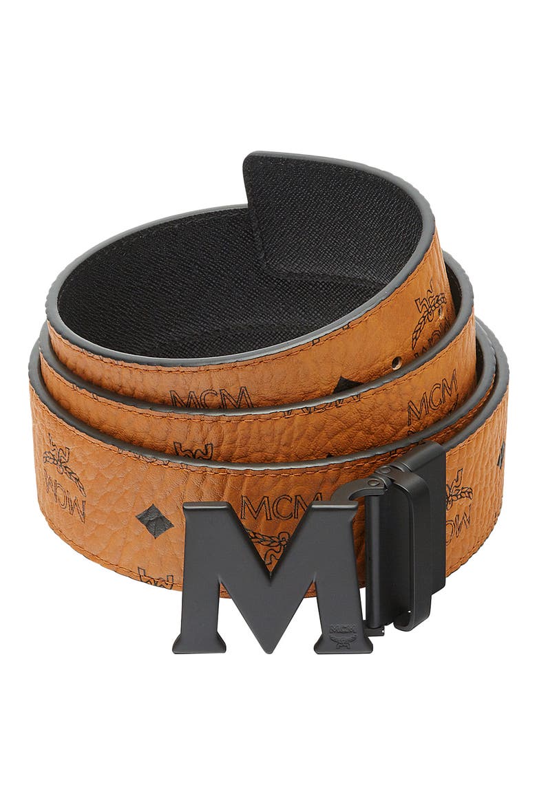 Claus M Reversible Belt 1.75" in Visetos, Main, color, COGNAC