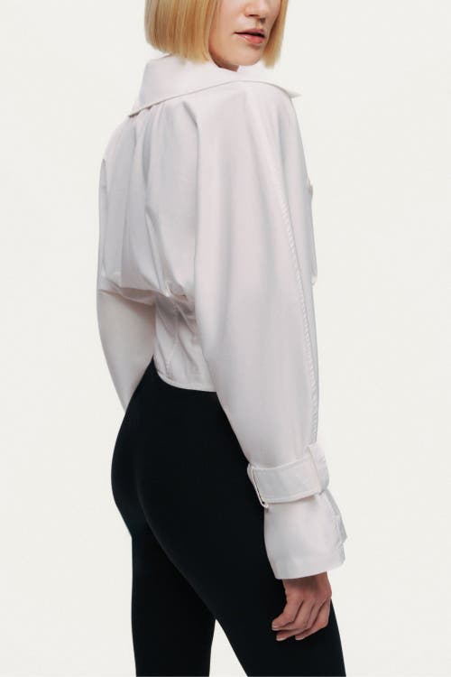 Nocturne Layered Collar Wrap Bodysuit In White