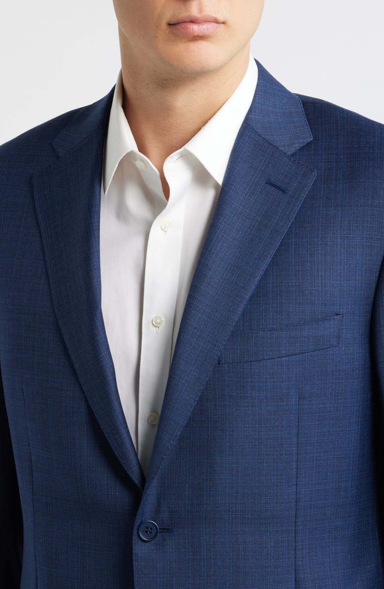 Canali Siena Regular Fit Blue Mélange Wool Suit, Alternate, color, Blue