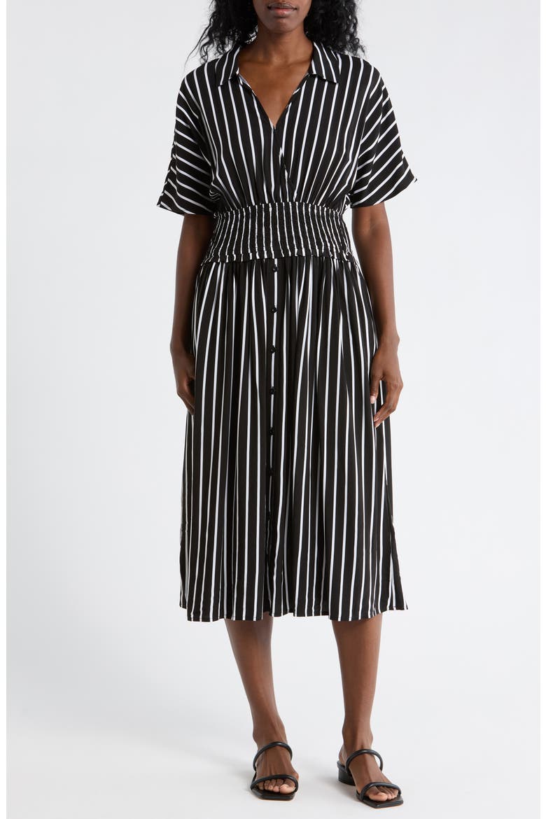 short sleeve striped midi dress for women Lara Dress
