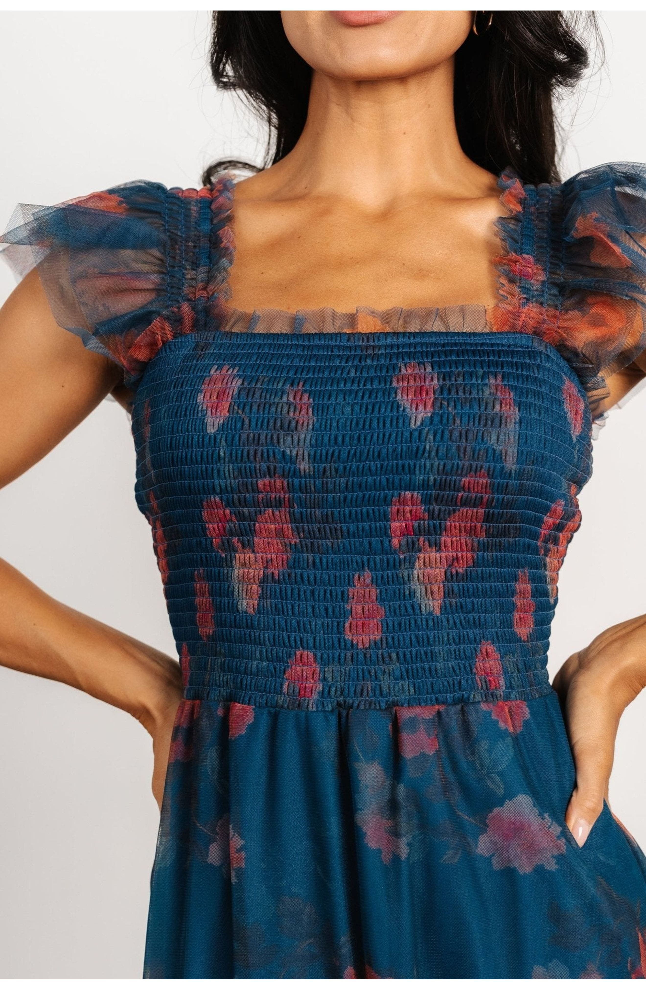 clementine tulle midi dress POV: You just stepped out of a fairytale Our Clementine Tulle Midi Dress has tulle for days, a smocked bodice that snatches, and the kind of flowy magic that makes every twirl