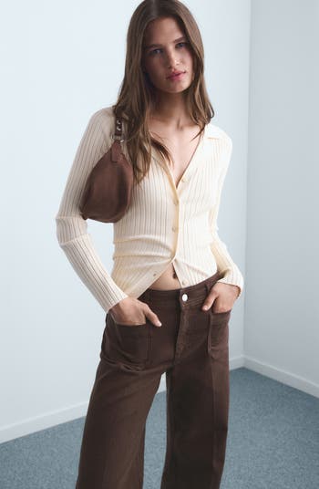 Jessie Patch Pocket Wide Leg Jeans