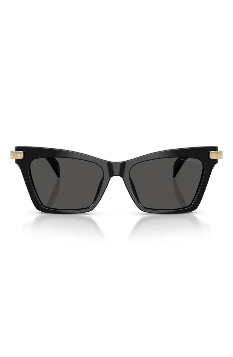 Michael Kors Grand Cayman 54mm Cat Eye Sunglasses, Main, color, Black / Grey Mono