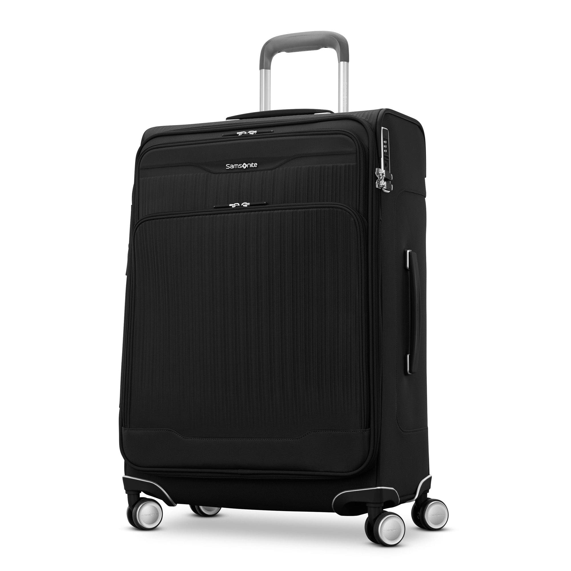 Samsonite Silhouette 18 Softside Expandable 25" Checked Spinner, Main, color, Black