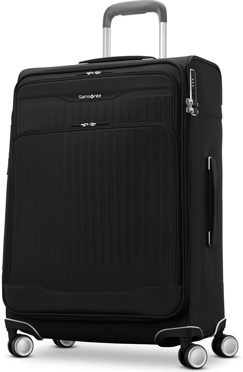 Samsonite Silhouette 18 Softside Expandable 25" Checked Spinner, Main, color, Black