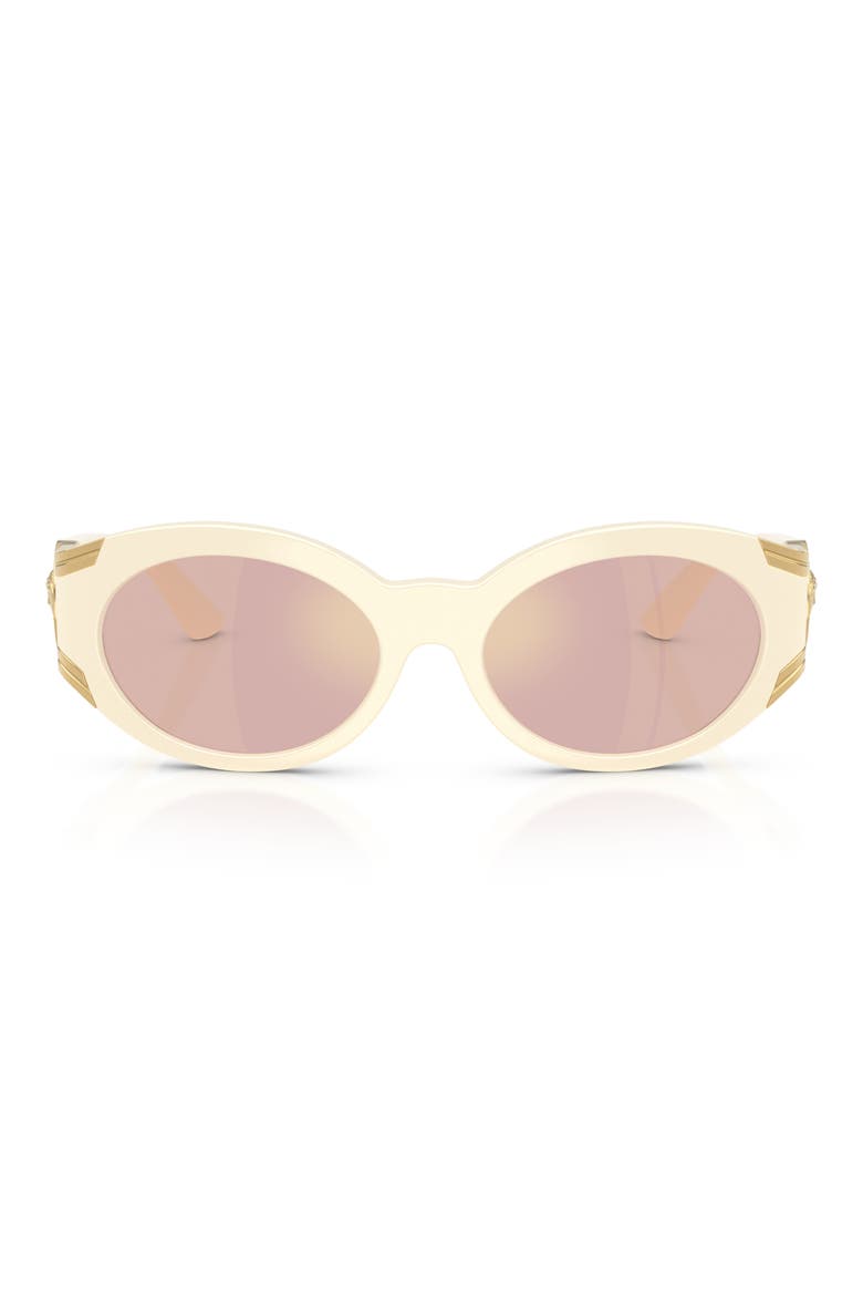 55mm Oval Sunglasses, Main, color, MILK / PINK MIRROR GOLD