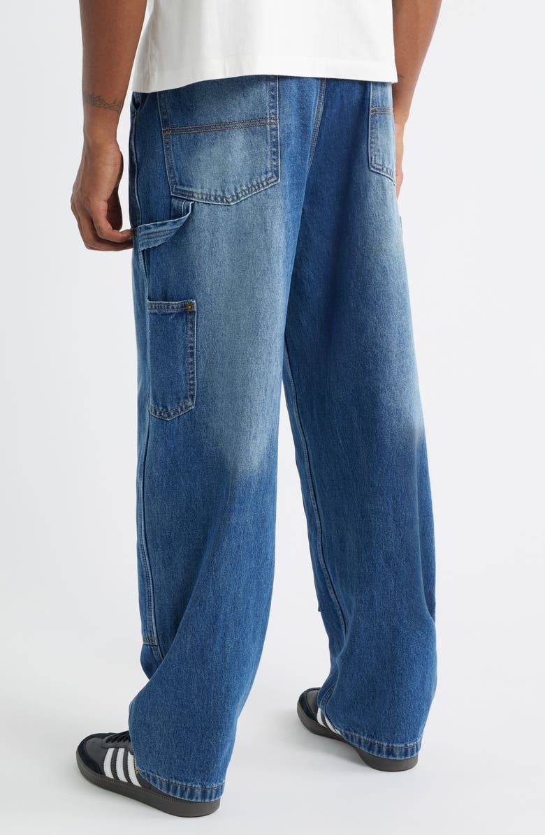 CRIMINAL DAMAGE Mercer Double Knee Cotton Denim Carpenter Pants, Alternate, color, Washed Blue