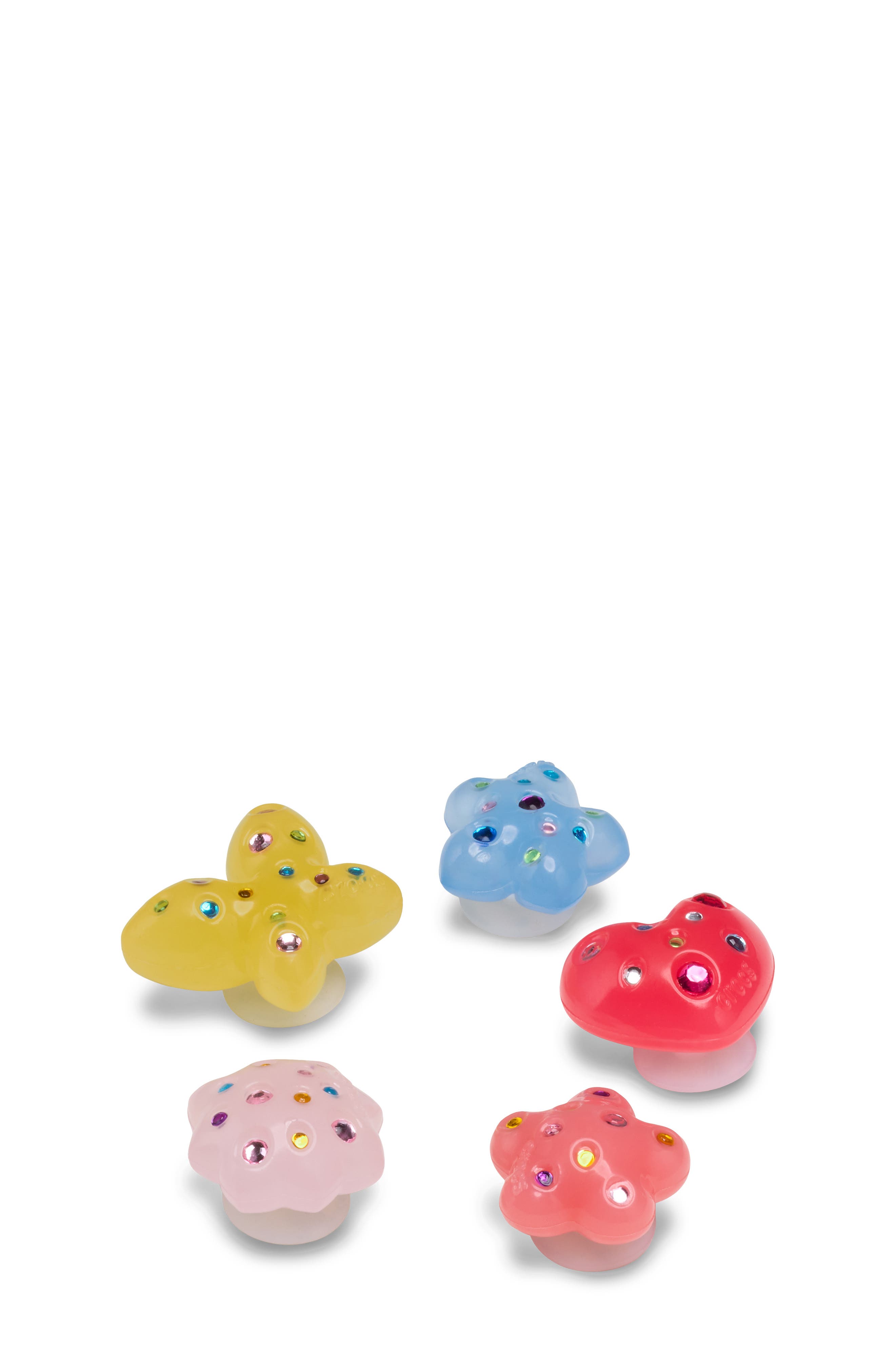 Dainty Crystals Assorted 5-Pack Jibbitz Shoe Charms, Alternate, color, WHITE