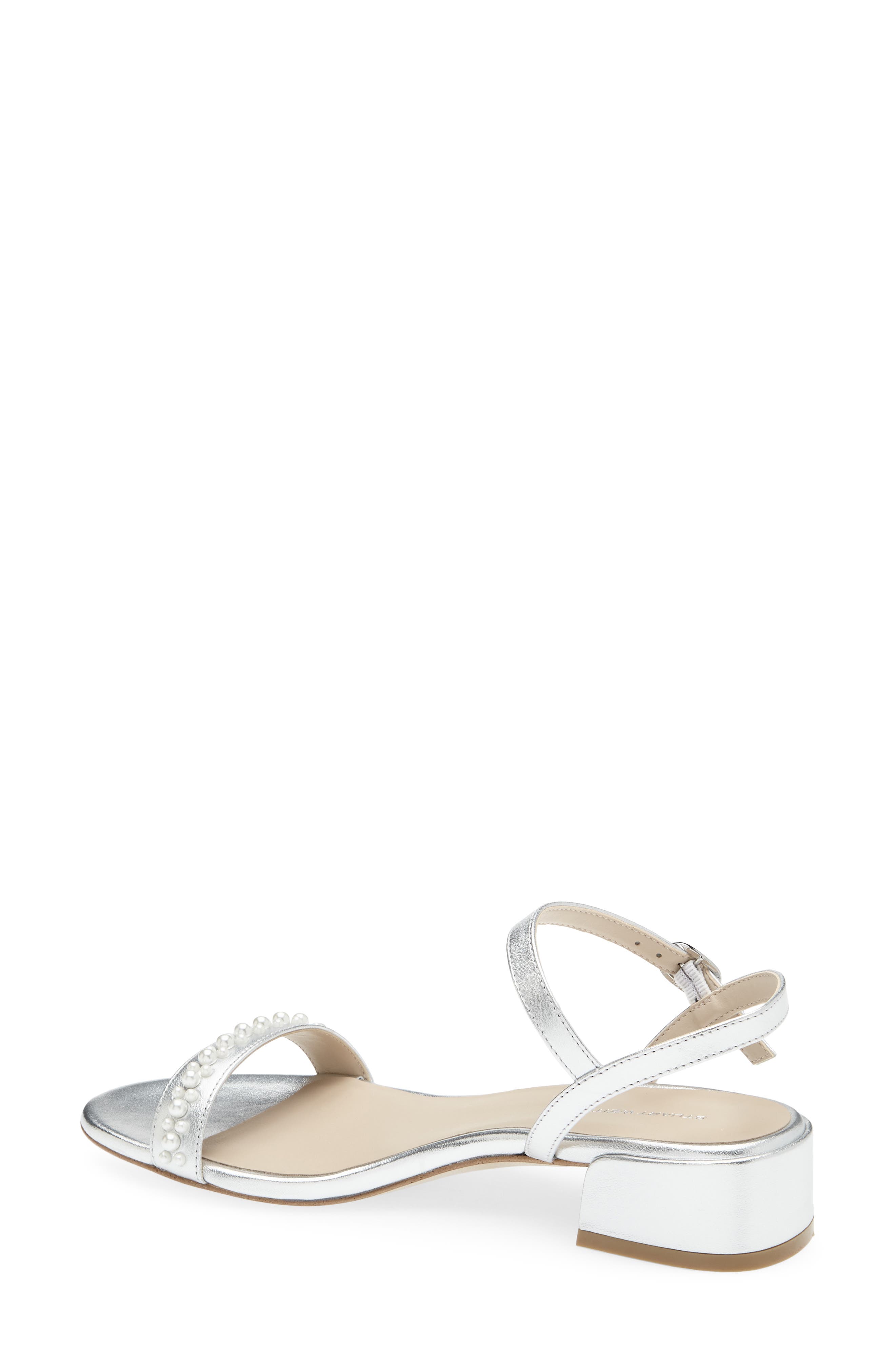 Stuart Weitzman Dancer Demipearl Sandal, Alternate, color, Silver