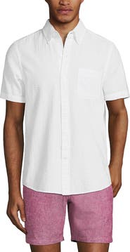 Lands' End Short Sleeve Seersucker Shirt