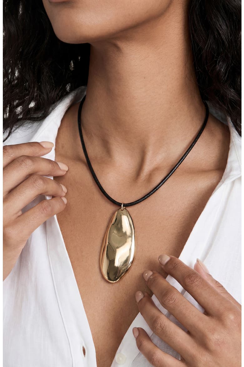 Liquid Pendant Cord Necklace, Alternate, color, GOLD