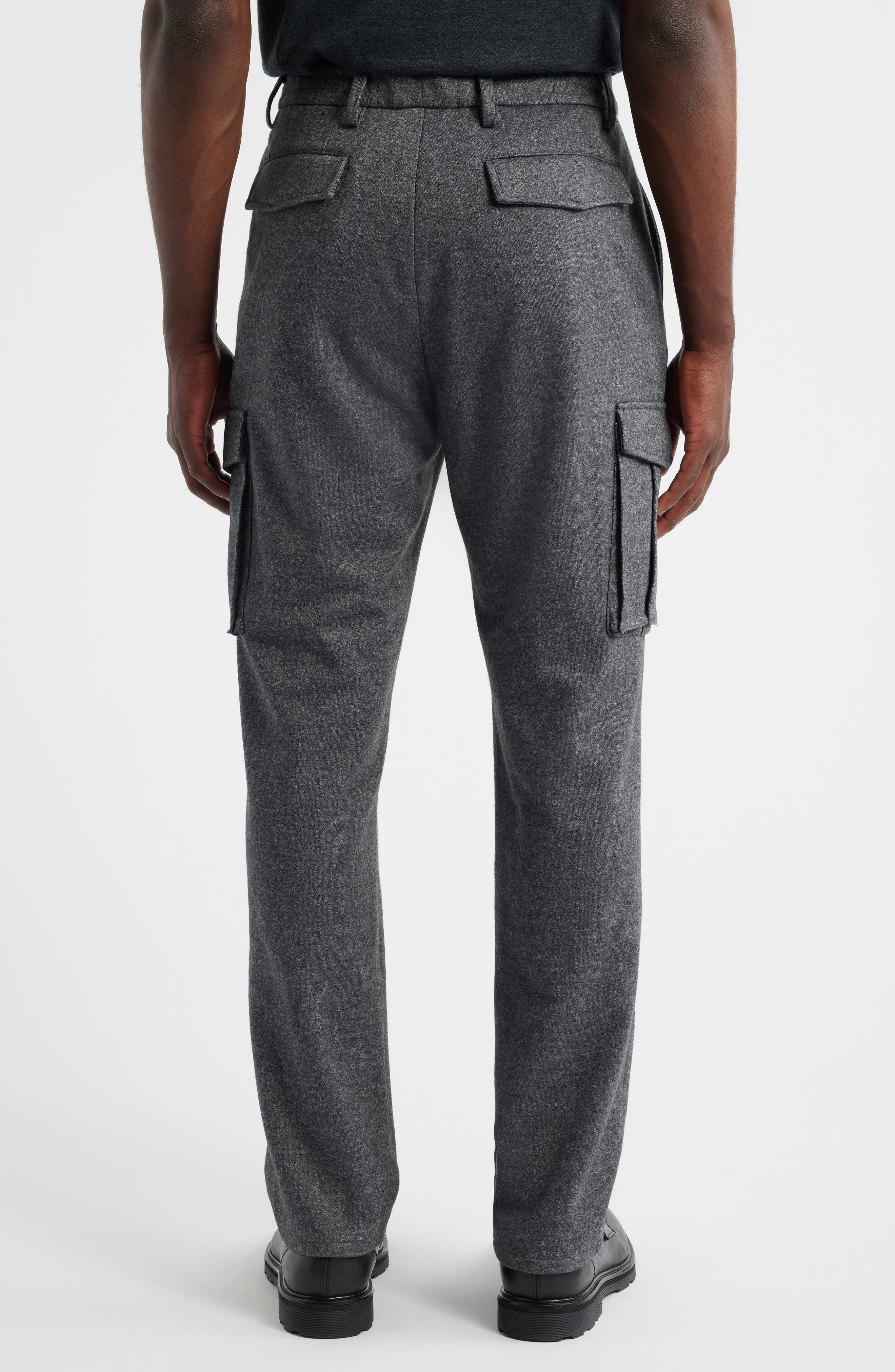 Brushed Knit Flat Front Cargo Pants - image 4