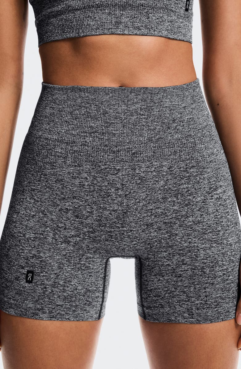 On Studio Knit Bike Shorts, Alternate, color, Graphite Heather