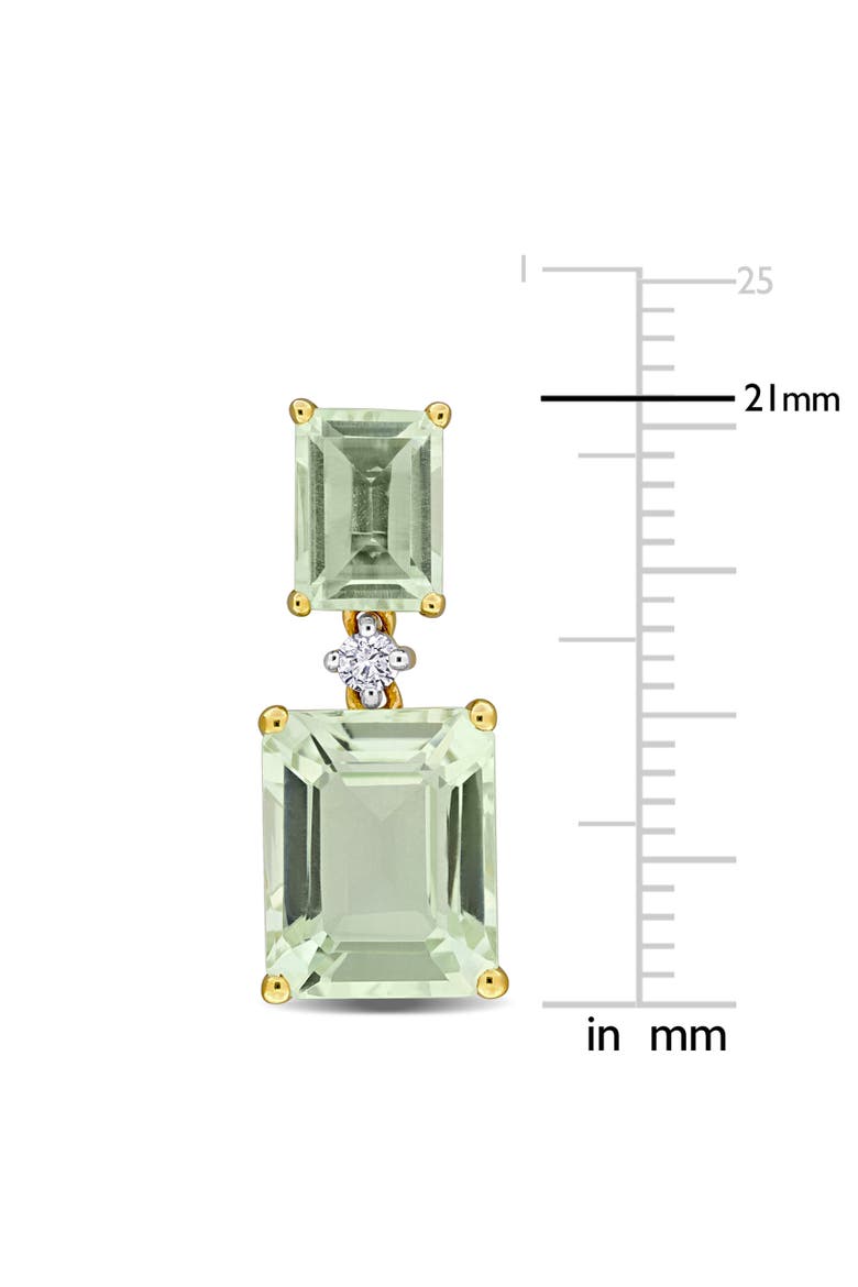 Gemstone & Diamond Drop Earrings 10k, Alternate, color, Green Quartz