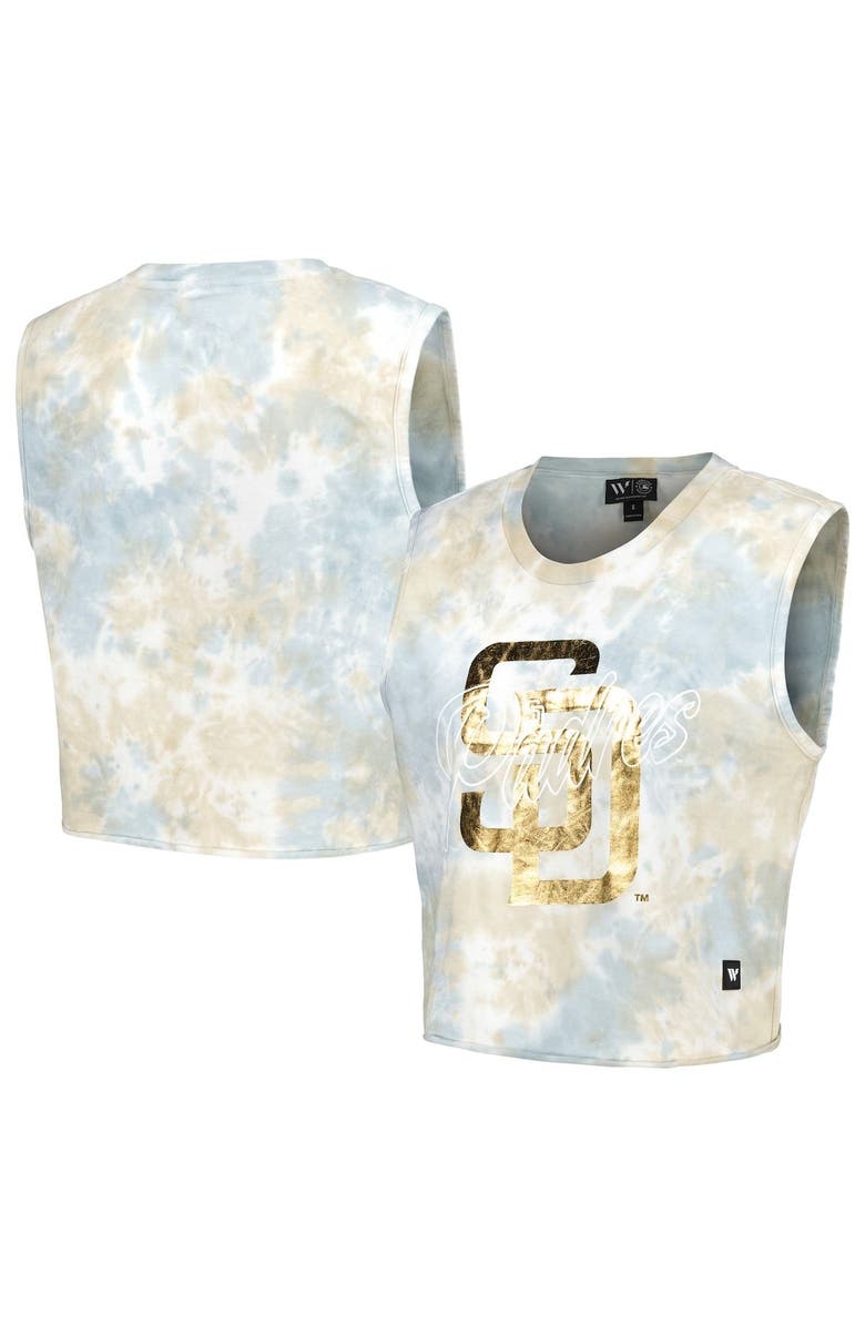 THE WILD COLLECTIVE Women's The Wild Collective White San Diego Padres Washed Muscle Tank Top, Main, color, 