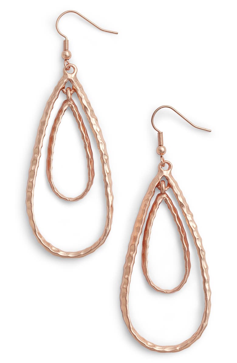 Karine Sultan Double Teardrop Link Drop Earrings, Main, color, 