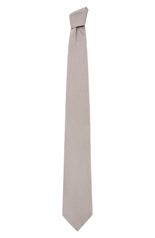 Mango Silk Blend Microstructure Tie In Gray