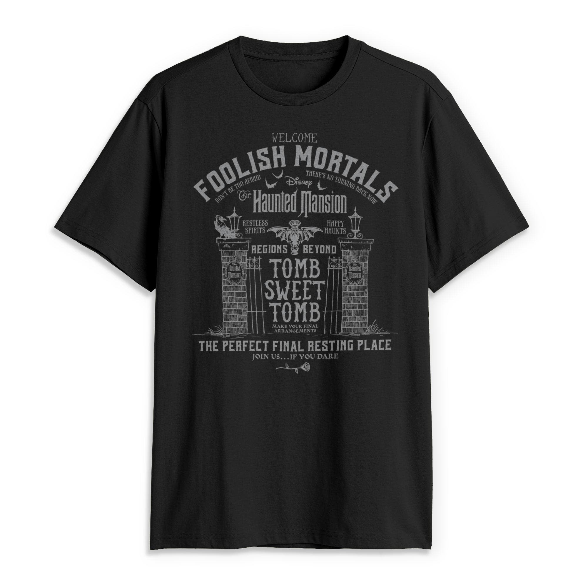 Haunted Mansion Men's Haunted Mansion Welcome Foolish Mortals T-Shirt ...