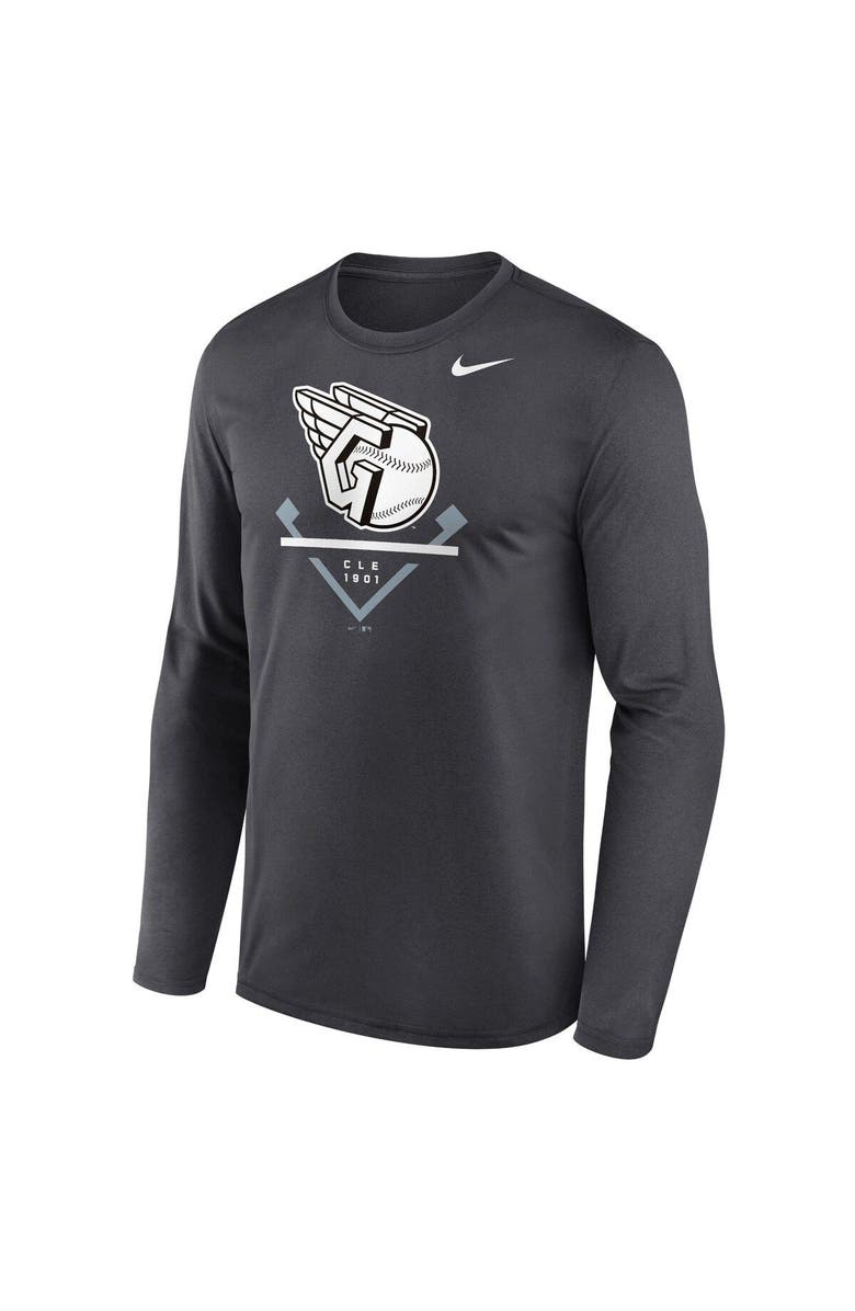 Nike Men's Nike Anthracite Cleveland Guardians Icon Legend Performance Long Sleeve T-Shirt, Alternate, color, 