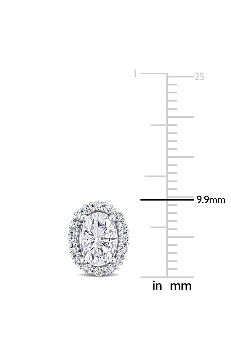 Julianna B. Moissanite Oval Halo Earrings 10k, Alternate, color, 10K White Gold