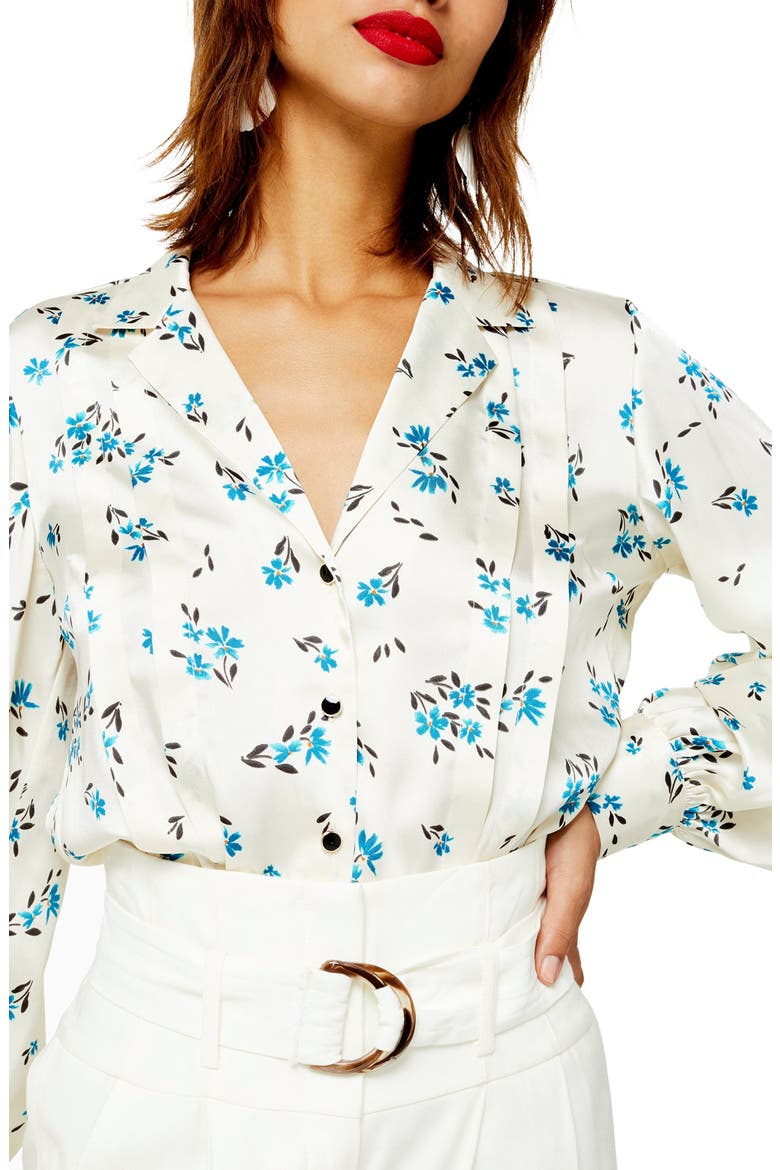 Floral Pintuck Shirt, Alternate, color, CREAM MULTI