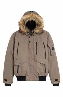 Faux Fur Hooded Bomber Jacket