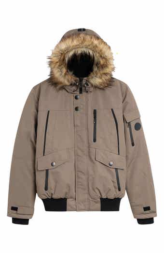 Faux Fur Hooded Bomber Jacket
