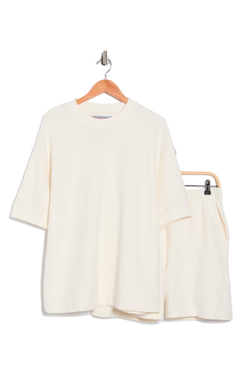 DENIM AND FLOWER Heavyweight Oversize T-Shirt & Shorts Set, Main, color, Oyster White