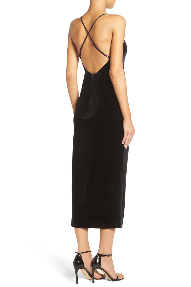 Raven Velvet Slipdress, Alternate, color, BLACK