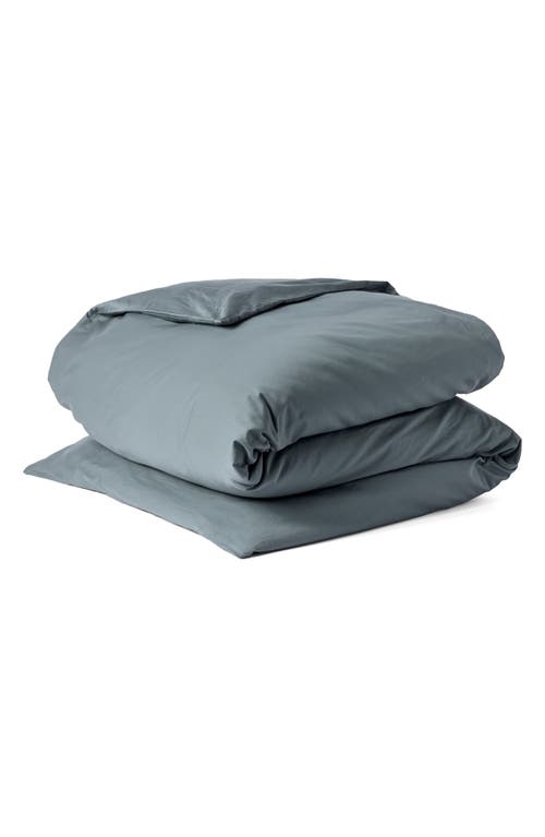 Coyuchi Cloud Soft 320 Thread Count Organic Cotton Sateen Duvet Cover In Gulf