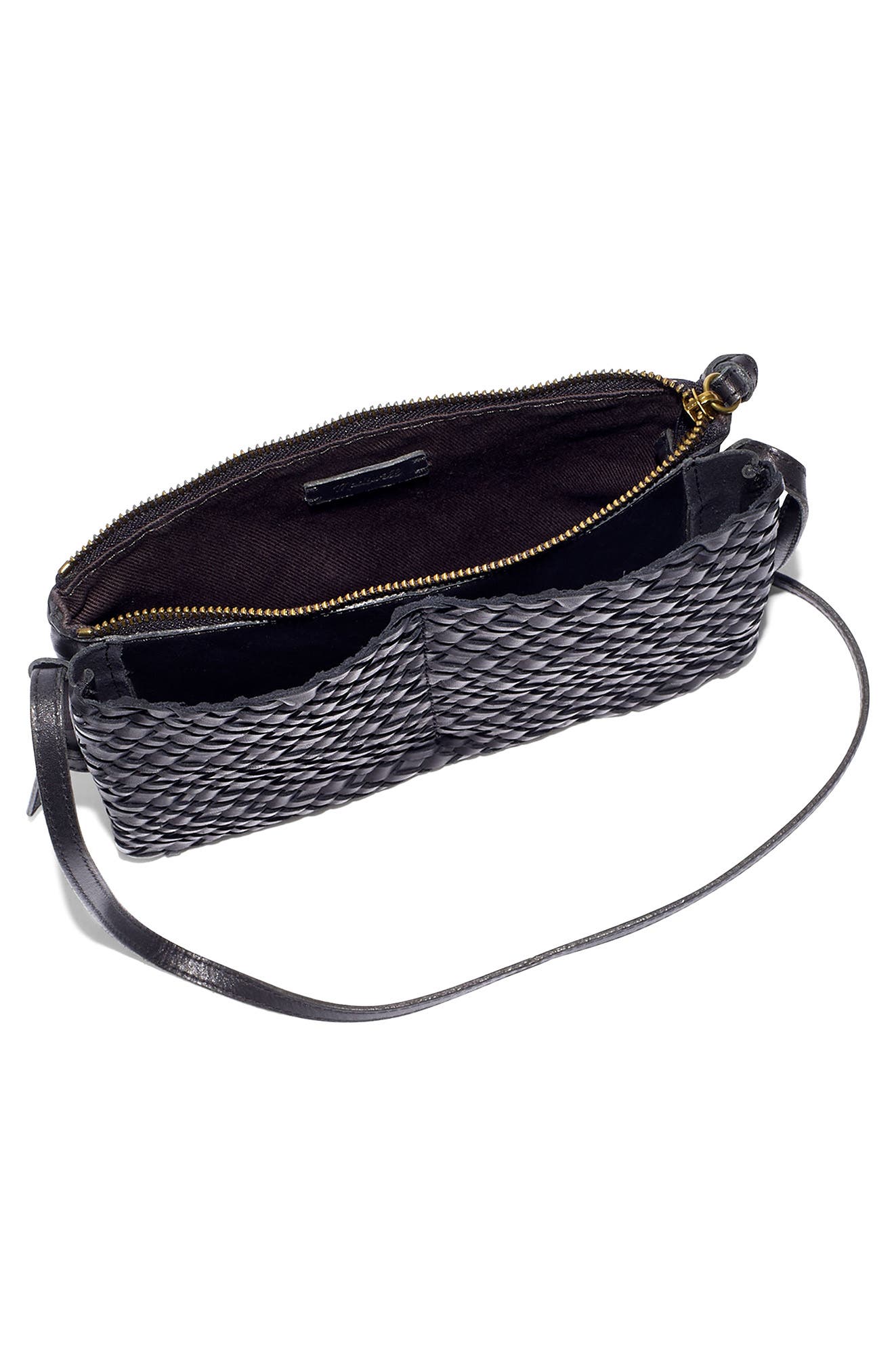 Madewell The Knotted Woven Leather Crossbody Bag, Alternate, color, 