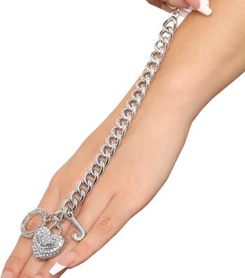 Toggle Bracelet with Crystal Heart Charm